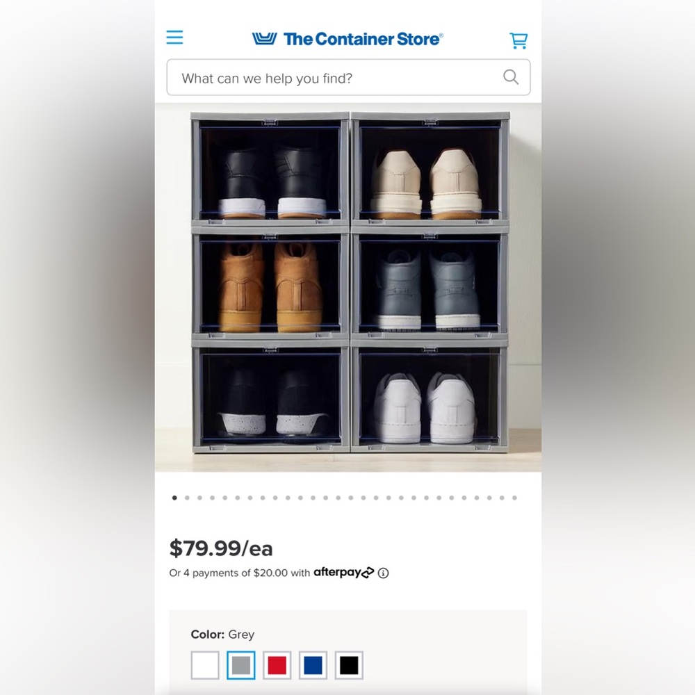 The Container Store Gray Modular Shoe Storage System